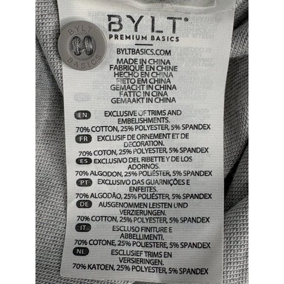 BYLT Premium Basics LUX Drop Cut Long Sleeve Polo Shirt Mens XL Heather Grey - Picture 5 of 11